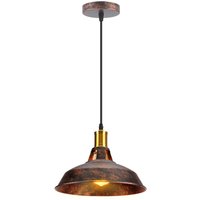 Industriell Pendelleuchte Lampenschirm Vintage Hängelampe aus Metall Edisen E27 Lampe für Loft Esszimmer Wohnzimmer Flur Rost 1PCS von AXHUP