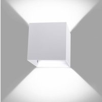 Led Wandlampen, 12W Aluminium Wandbeleuchtung Innen, Einstellbarer Lichtstrahl, Quadratische Lampe für Wohnzimmer Schlafzimmer (Weiß, Kaltweiß) von AXHUP