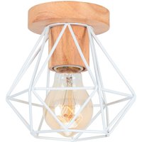 Axhup - Moderne Deckenlampe Metall Hölzern Lüster mit E27 Lampenfassung aus Keramik Deckenleuchte in Rautenform für Schlafzimmer Badezimmer Korridor von AXHUP