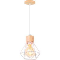 Pendelleuchte, Kronleuchter im Industri Stil, Antik Hängelampe mit Ø16cm Mini Diamant-Form Käfig E27 Halter für Wohnzimmer Schlafzimmer Esszimmer von AXHUP