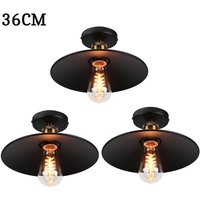 Axhup - Pendelleuchte Industriell Vintage Hängelampe mit Ø36cm Lampenschirm Kronleuchter Art Edison Lampe E27 für Loft Wohnzimmer Esszimmer Schwarz von AXHUP