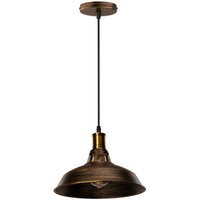 Pendelleuchte Lampenschirm Retro Hängelampe aus Metall Edisen E27 Lampe für Loft Esszimmer Wohnzimmer Flur Messing 1PCS von AXHUP