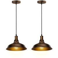 Pendelleuchte Lampenschirm Retro Hängelampe aus Metall Edisen E27 Lampe für Loft Esszimmer Wohnzimmer Flur Messing 2PCS Pendelleuchte Lampenschirm Retro Hängelampe aus Metall Edisen E27 Lampe für Loft Esszimmer Wohnzimmer Flur Messing 2PCS von AXHUP
