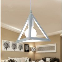Pendelleuchte Vintage, 1 Flammig Eisen Kronleuchter im Dreieck-form, Antik Industrielle Hängelampe mit Geometrisch Käfig für Wohnzimmer Esszimmer von AXHUP