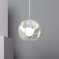 Pendelleuchte Vintage, Stil-Industri Hängeleuchten im Ø20 cm Globus Design, Decken Lampe Kugel E27 für Wohnzimmer Esszimmer Flur Weiß - 1PCS von AXHUP