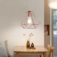 Axhup - Pendelleuchte Vintage Hängelampe mit Käfig E27 Art Ø20cm Diamant Lampen für für Wohnzimmer Esszimmer (Roségold) von AXHUP