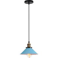 Axhup - Pendelleuchte Vintage Kronleuchter mit Ø22cm Metall Lampenschirm Hängelampe Edison Art Lampe für Esszimmer Wohnzimmer Restaurant (Blau) von AXHUP