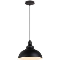 Axhup - Pendelleuchte Vintage Kuppel Hängelampe Industrielle Hängelampe mit Ø29cm Lampenschirm Edison für Loft Bar Wohnzimmer Esszimmer (Schwarz & von AXHUP