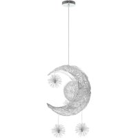 Pendelleuchte led, Mond und Sterne Hängelampe im Modere Stil, Kreative Kronleuchter Decor Art Lampe für Kinder Kinderzimmer Wohnzimmer (Kaltes Weiß) von AXHUP