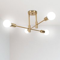 Retro Deckenleuchte Lampe Vintage Industriell 4 Punkt Leuchter Beleuchtung für Esszimmer, Schlafzimmer, Wohnzimmer, Kupfer von AXHUP