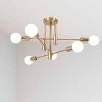 Retro Deckenleuchte Lampe Vintage Industriell 6 Punkt Leuchter Beleuchtung für Esszimmer, Schlafzimmer, Wohnzimmer, Kupfer von AXHUP