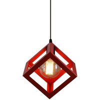 Moderne Kronleuchter Metall Lüster in Quadratischer Hänge-Leuchte Deckenlampe für Schlafzimmer Wohnzimmer Restaurant Rot von AXHUP