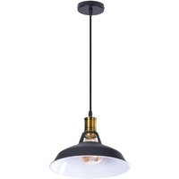 Axhup - Vintage Pendelleuchte Lampenschirm Hängelampe aus Metall Edisen E27 Lampe für Loft Esszimmer Wohnzimmer Flur Schwarz & Weiß - 1PCS von AXHUP