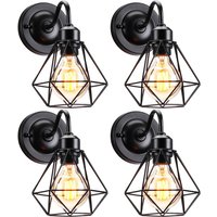 Wandleuchte, Industrial Stile Ø16cm Mini Diamant Käfig Wamp Lampe, E27 Erleuchtung Art Decor für Schlafzimmer Küche Wohnzimmer Restaurant Korridor von AXHUP