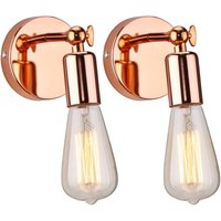 Axhup - Wandleuchte, Moderne 180 Degree Einstellbar Einfach Wandlampe aus Metall für Schlafzimmer Wohnzimmer Esszimmer Roségold 2PCS von AXHUP