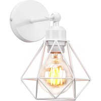 Wandleuchte, Vintage Industriale 180 Degree Einstellbar Wandlampe aus Metall mit Ø15.5cm Diamant-form Käfig für Schlafzimmer Wohnzimmer Esszimmer von AXHUP