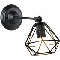 Wandleuchte, Wand Lampe, Im Industrial Stil, Diamant Käfig, E27 Fassung, 1 Stück (Schwarz) von AXHUP