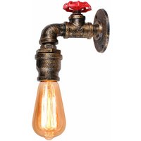 Wandleuchte Kerze, Vintage Industrielle Wasserrohr Wandlampe, Kreative Steampunk Art Lampe Decor E27 Fassung Innen für Wohnzimmer Schlafzimmer (Rost) von AXHUP