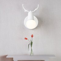 Wandleuchte Kreative, Moderne Geweih Form Wandlampe, Wandstrahler Licht aus Metall E27 Fassung für Schlafzimmer Wohnzimmer Treppen (Weiß) von AXHUP