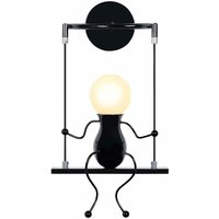 Wandleuchte Kreatives, Moderne Einfache Humanoid Wand Lampe im Schwingen Form Eisen Halter Innen E27 Art Deco Single Cartoon Lampe für Wohnzimmer von AXHUP