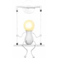 Wandleuchte Kreatives, Moderne Einfache Humanoid Wand Lampe im Schwingen Form Eisen Halter Innen E27 Art Deco Single Cartoon Lampe für Wohnzimmer von AXHUP