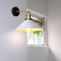 Wandleuchte im Vintage-Stil, Industri 240° Verstellbare Wandlampe, Wandstrahler Licht mit Ø22cm Lampenschirm für Wohnzimmer Schlafzimmer (Weiß) von AXHUP