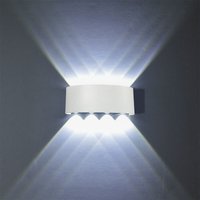 Wandleuchte led Außen Innen, 8W Modern Aluminium Wandlampe Up Down IP65 für Wohnzimmer Schlafzimmer Treppe (Weiß/Kaltweiß) von AXHUP