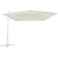 AXI Apollo Premium Ampelschirm Rechteckig 300x300 cm in Weiß / Taupe Sonnenschirm für Garten / Terrasse mit Aluminium Rahmen Inkl. Kreuzfuß & von AXI