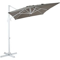 AXI Coco Ampelschirm Rechteckig 200 x 300 cm in Weiß / Taupe Sonnenschirm für Garten / Terrasse mit Aluminium Rahmen Inkl. Kreuzfuß & Schutzhülle von AXI