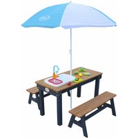 AXI - Dennis Kinder Sand & Wasser Picknicktisch aus Holz Wasserspieltisch & Sandtisch mit Bänken, Deckel, Behältern & Spüle Kindertisch / Matschtisch von AXI