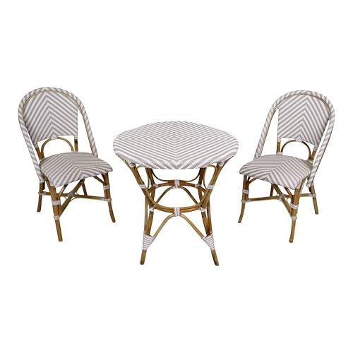 AXI Jacqueline Bistroset 3-teilig, Braun/Weiß | Bistrotisch mit 2 Stühlen, Rattan, Vintage Design | Bistro Gartenmöbel Set für Garten/Balkon/Terrasse | Balkonset/Sitzgruppe AXI Jacqueline Bistroset 3-teilig, Braun/Weiß | Bistrotisch mit 2 Stühlen, Rattan, Vintage Design | Bistro Gartenmöbel Set für Garten/Balkon/Terrasse | Balkonset/Sitzgruppe von AXI