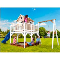 AXI Kinderspielhaus »Liam«, BxHxT: 541 x 291 x 277 cm, Holz, braun/weiß/blau AXI Kinderspielhaus »Liam«, BxHxT: 541 x 291 x 277 cm, Holz, braun/weiß/blau von AXI