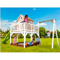 AXI Kinderspielhaus »Liam«, BxHxT: 541 x 291 x 277 cm, Holz, braun/weiß/lindgrün AXI Kinderspielhaus »Liam«, BxHxT: 541 x 291 x 277 cm, Holz, braun/weiß/lindgrün von AXI