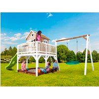AXI Kinderspielhaus »Liam«, BxHxT: 613 x 291 x 277 cm, Holz, braun/weiß/lindgrün AXI Kinderspielhaus »Liam«, BxHxT: 613 x 291 x 277 cm, Holz, braun/weiß/lindgrün von AXI