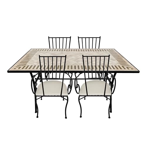 AXI Leonie Bistroset 5-teilig mit Mosaik im Toskanischen Stil | Bistrotisch mit 4 Stühlen | Bistro Gartenmöbel Set für Garten/Balkon/Terrasse | Balkonset/Sitzgruppe AXI Leonie Bistroset 5-teilig mit Mosaik im Toskanischen Stil | Bistrotisch mit 4 Stühlen | Bistro Gartenmöbel Set für Garten/Balkon/Terrasse | Balkonset/Sitzgruppe von AXI