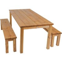 AXI Louise Picknicktisch mit Bänken aus Holz 200 cm - Braun von AXI