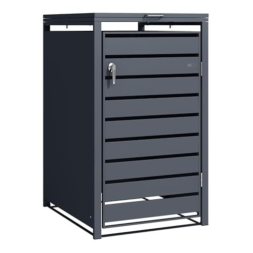 AXI Lucas Mülltonnenbox in Metall Anthrazit | Mülltonnenverkleidung mit Deckel für 1 Tonne - Max. 240L | Müllbox/Aufbewahrungsbox für Mülltonnen von AXI