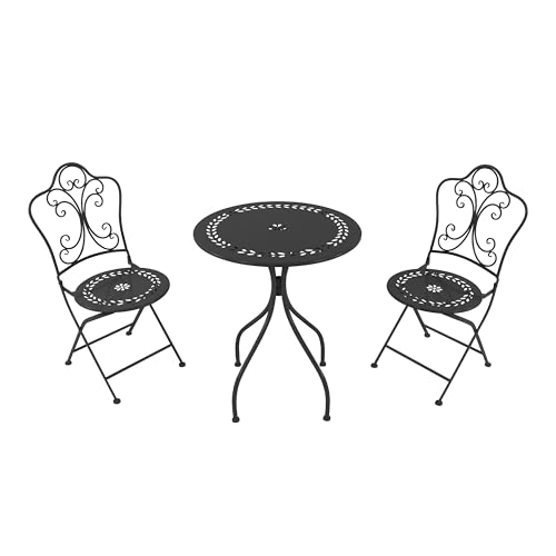 AXI Marilou Bistroset 3-teilig aus Metall in Anthrazit | Bistrotisch mit 2 Stühlen | Bistro Gartenmöbel Set für Garten/Balkon/Terrasse | Balkonset/Sitzgruppe AXI Marilou Bistroset 3-teilig aus Metall in Anthrazit | Bistrotisch mit 2 Stühlen | Bistro Gartenmöbel Set für Garten/Balkon/Terrasse | Balkonset/Sitzgruppe von AXI