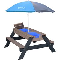AXI Nick Sand & Wasser Picknicktisch Anthrazit/grau - Sonnenschirm Grau/blau von AXI