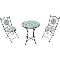 AXI Outdoor Living Bistroset Amélie Mosaik blau Metall B/H/L: ca. 60x92x60 cm von AXI