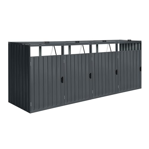 AXI Owen Mülltonnenbox aus Metall in Anthrazit | Mülltonnenverkleidung aus wetterfestem verzinktem Stahl mit Deckel für 4 Tonnen - 240L/960L | Müllbox/Aufbewahrungsbox für Mülltonnen AXI Owen Mülltonnenbox aus Metall in Anthrazit | Mülltonnenverkleidung aus wetterfestem verzinktem Stahl mit Deckel für 4 Tonnen - 240L/960L | Müllbox/Aufbewahrungsbox für Mülltonnen von AXI