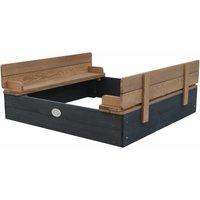 AXI - Sandkasten Ella aus Holz mit Deckel Sand Kasten mit Sitzbank & Abdeckung für Kinder in Anthrazit & Braun 100 x 95 cm - Oliv von AXI