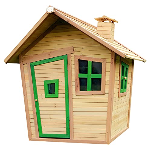 AXI Spielhaus Alice aus FSC Holz | Outdoor Kinderspielhaus für den Garten in Braun & Grün | Gartenhaus für Kinder mit Fenstern von AXI