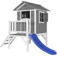 Spielhaus Beach Lodge xl in Grau mit Rutsche in Blau Stelzenhaus aus fsc Holz für Kinder Kleiner Spielturm für den Garten - Grau - AXI von AXI