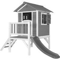 Spielhaus Beach Lodge xl in Grau mit Rutsche in Grau Stelzenhaus aus fsc Holz für Kinder Kleiner Spielturm für den Garten - Grau - AXI von AXI
