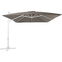 Apollo Premium Ampelschirm Rechteckig 300x300 cm in Weiß / Beige Sonnenschirm für Garten / Terrasse mit Aluminium Rahmen Inkl. Kreuzfuß & Schutzhülle von AXI