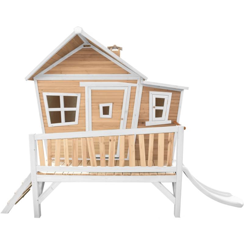Axi Emma Spielhaus Braun - Weiß mit Weißer Rutsche 193 x 349 x 227 cm von AXI