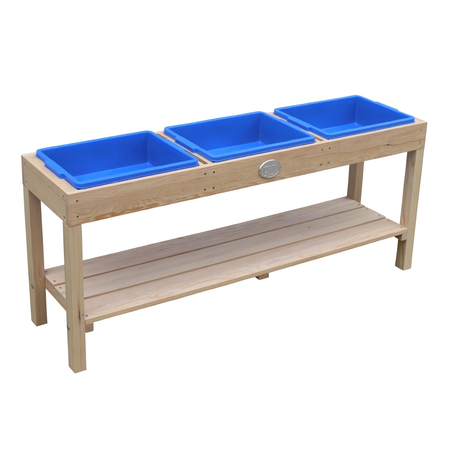Axi Sand und Wassertisch mit 3 Behältern Naturbraun Behälter Blau von AXI