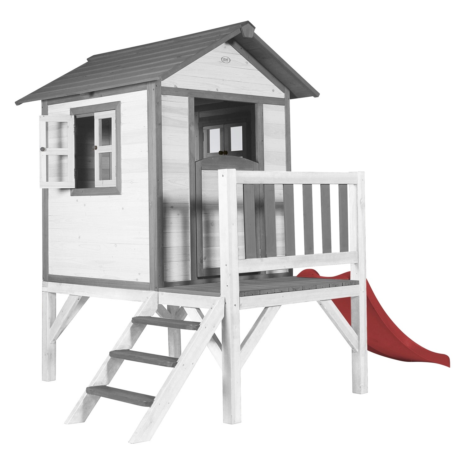 Axi Spielhaus Lodge XL Klassisch Weiß Rutsche Rot Axi Spielhaus Lodge XL Klassisch Weiß Rutsche Rot von AXI