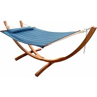 AXI - Hawaï Hängematte für 2 Personen mit Gestell aus Holz Outdoor Hängematten-Set mit Holzgestell & xxl Hängematte in Blau - Blau von AXI